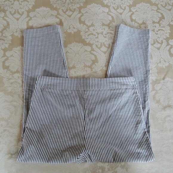 JNY Jones New York Blue & White Seersucker Stretch Pants 12 - Picture 5 of 7